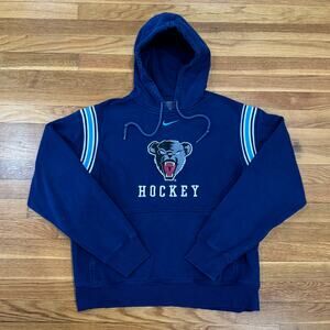 Vintage Nike Center Swoosh Hoodie Bauer Maine Black Bears Hockey Mens Large Y2K